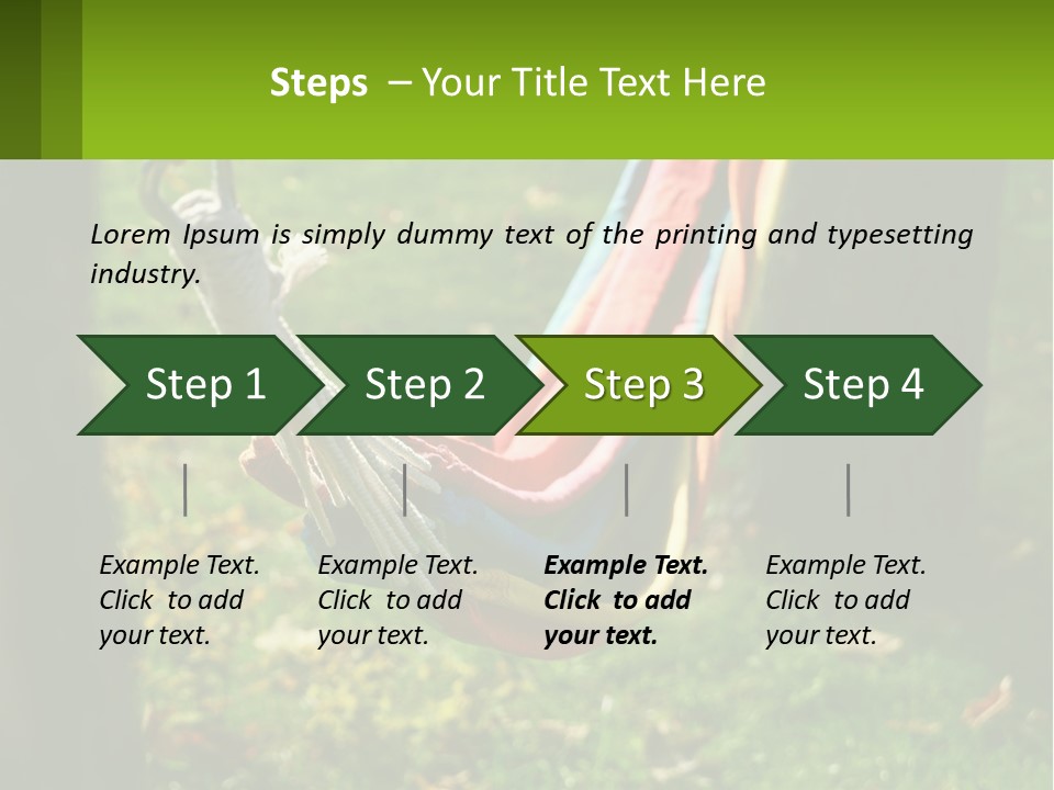 A Colorful Hammock Hanging From A Tree In A Park PowerPoint Template