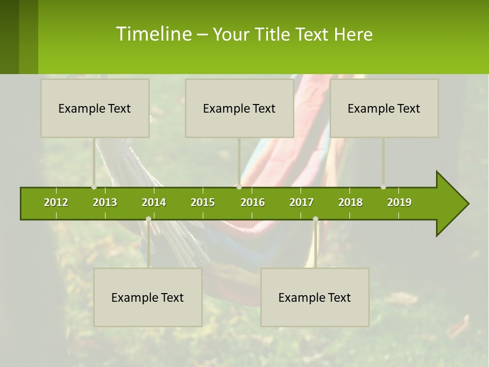 A Colorful Hammock Hanging From A Tree In A Park PowerPoint Template