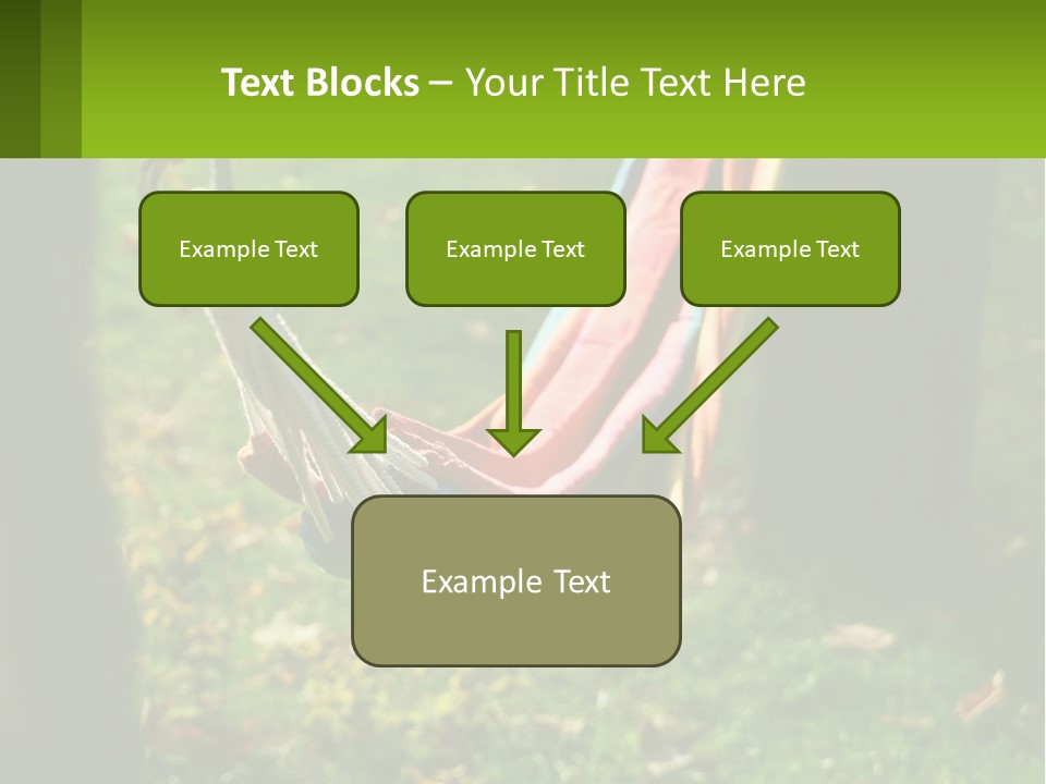 A Colorful Hammock Hanging From A Tree In A Park PowerPoint Template