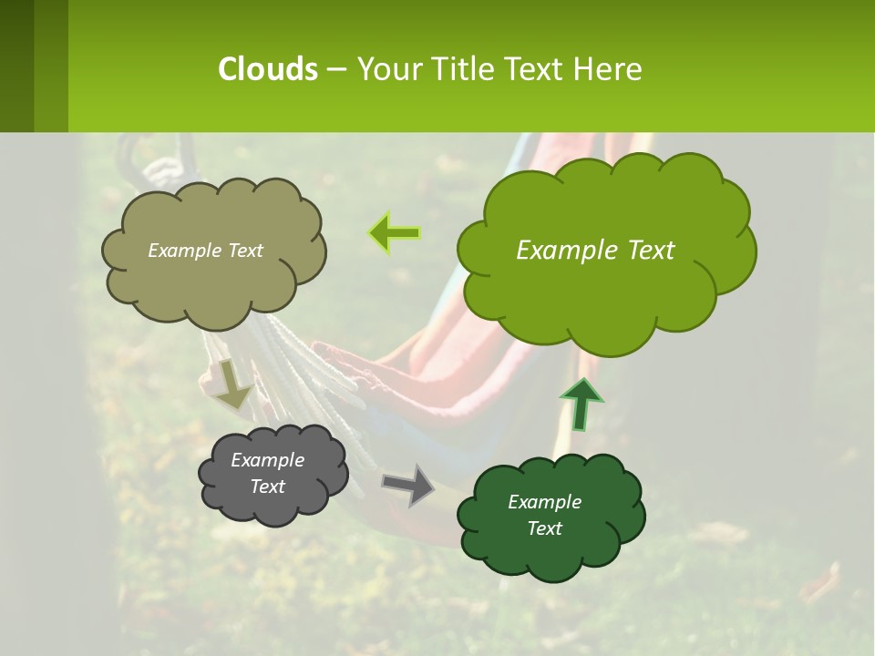 A Colorful Hammock Hanging From A Tree In A Park PowerPoint Template