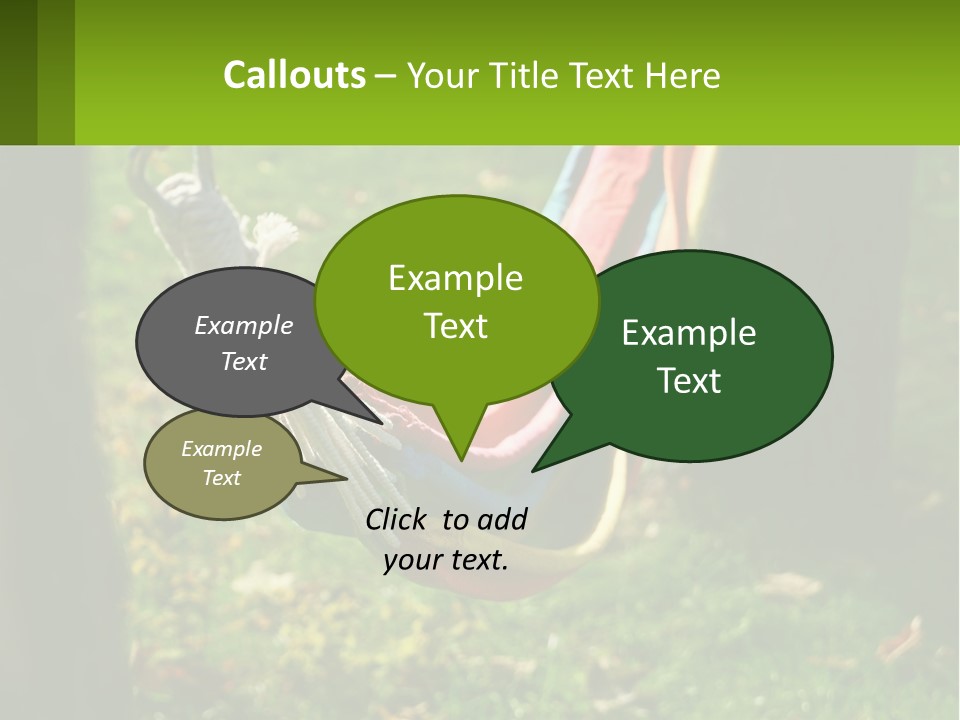 A Colorful Hammock Hanging From A Tree In A Park PowerPoint Template