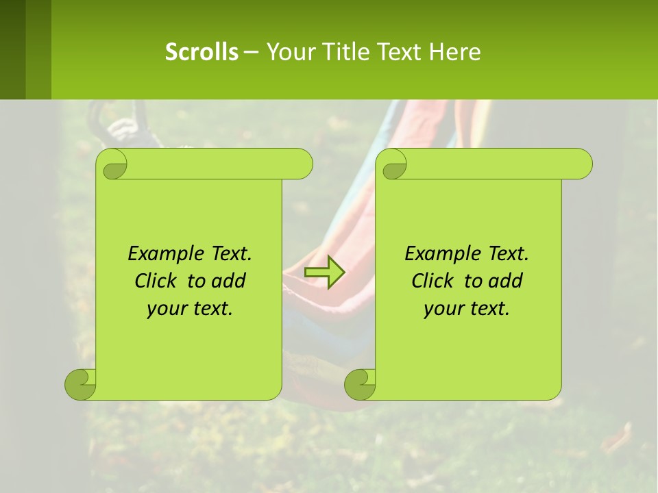 A Colorful Hammock Hanging From A Tree In A Park PowerPoint Template