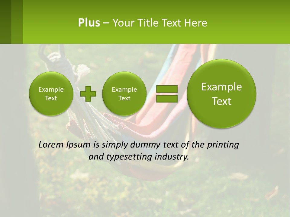A Colorful Hammock Hanging From A Tree In A Park PowerPoint Template