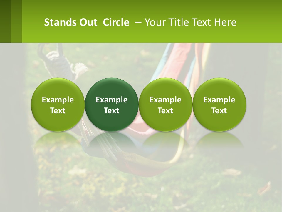 A Colorful Hammock Hanging From A Tree In A Park PowerPoint Template