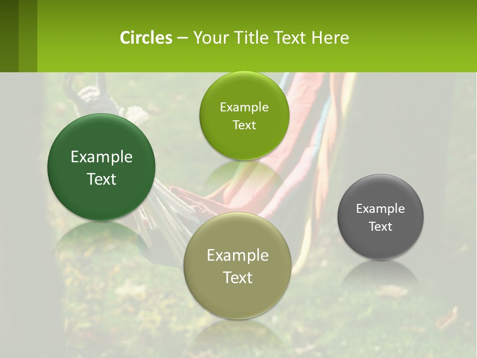 A Colorful Hammock Hanging From A Tree In A Park PowerPoint Template