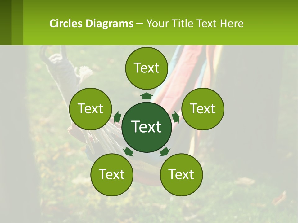 A Colorful Hammock Hanging From A Tree In A Park PowerPoint Template