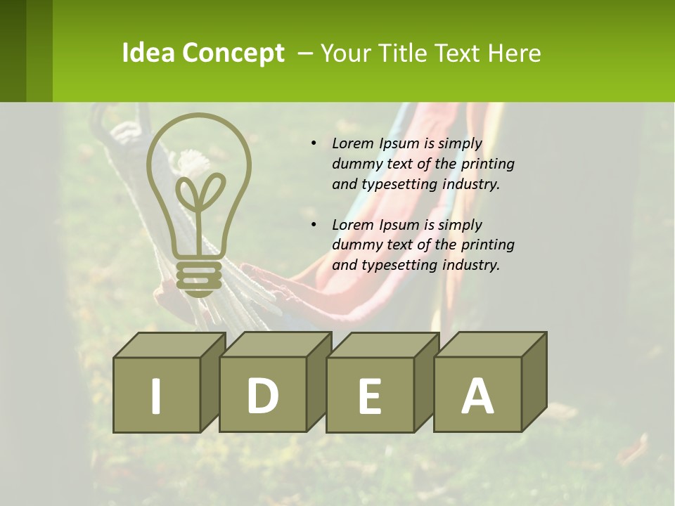 A Colorful Hammock Hanging From A Tree In A Park PowerPoint Template