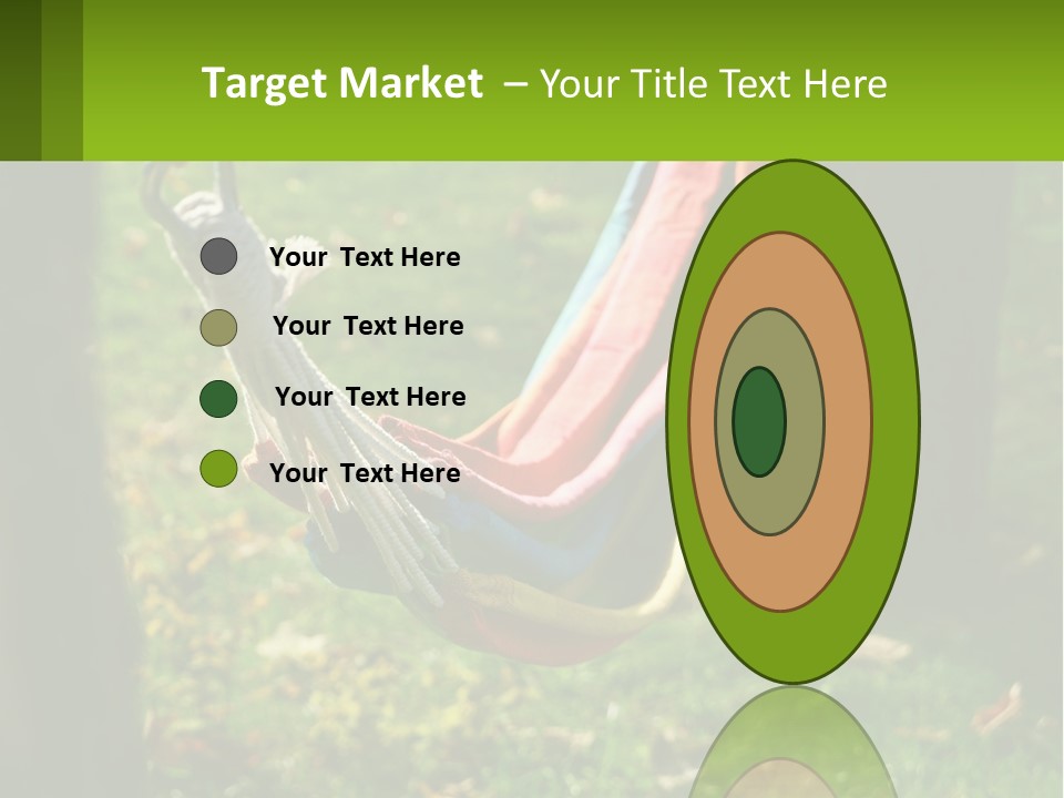 A Colorful Hammock Hanging From A Tree In A Park PowerPoint Template