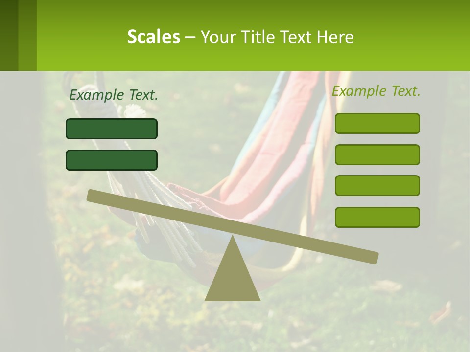A Colorful Hammock Hanging From A Tree In A Park PowerPoint Template