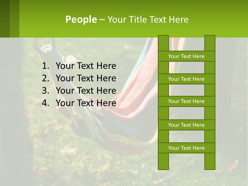 A Colorful Hammock Hanging From A Tree In A Park PowerPoint Template