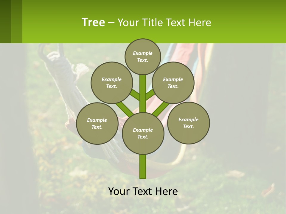 A Colorful Hammock Hanging From A Tree In A Park PowerPoint Template