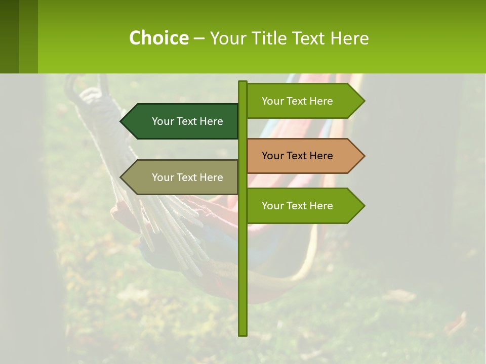A Colorful Hammock Hanging From A Tree In A Park PowerPoint Template