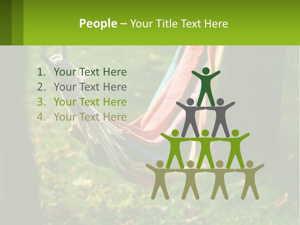 A Colorful Hammock Hanging From A Tree In A Park PowerPoint Template
