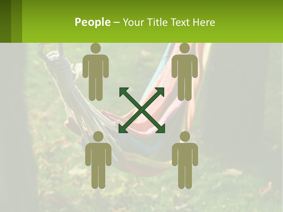 A Colorful Hammock Hanging From A Tree In A Park PowerPoint Template