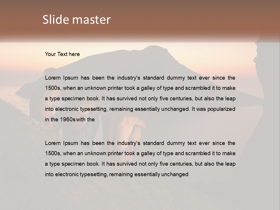 Two Men Sitting On A Cliff Overlooking A Body Of Water PowerPoint Template