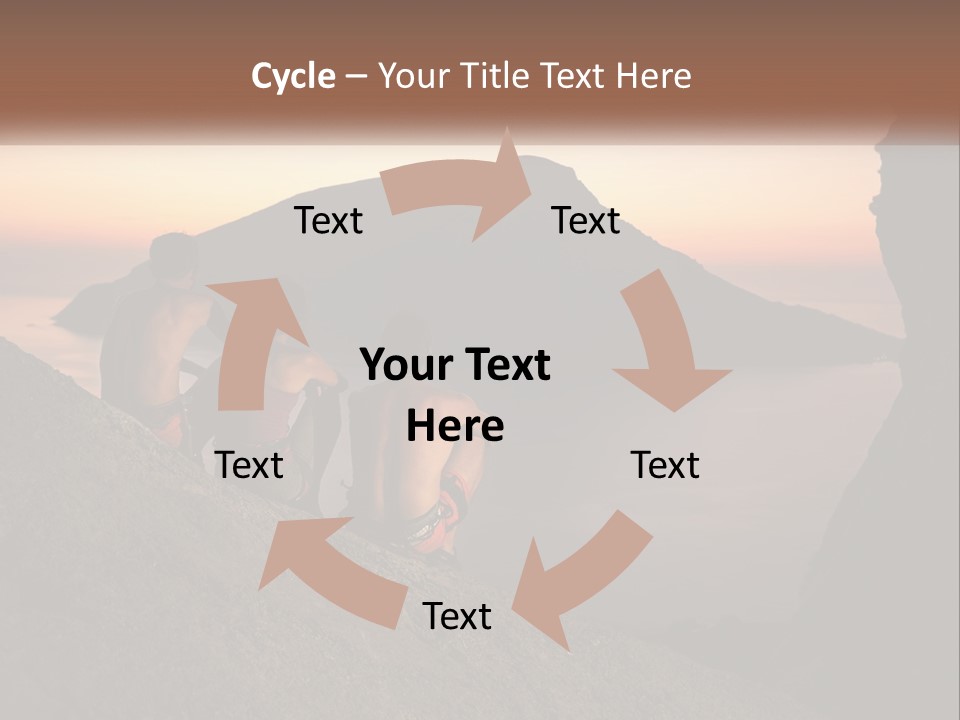 Two Men Sitting On A Cliff Overlooking A Body Of Water PowerPoint Template