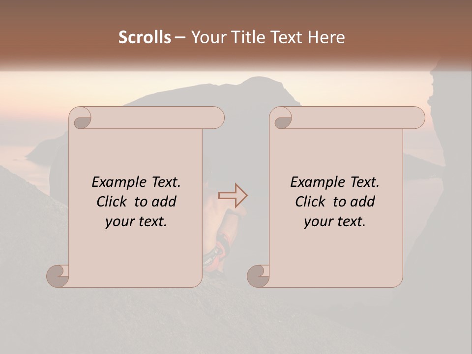 Two Men Sitting On A Cliff Overlooking A Body Of Water PowerPoint Template