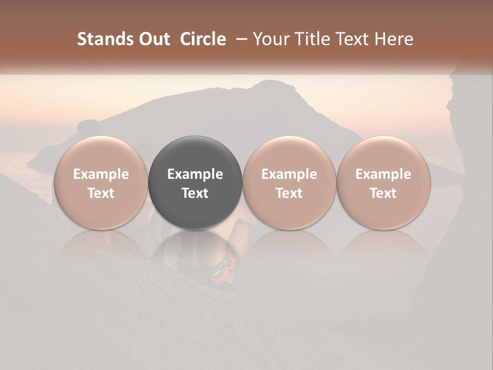 Two Men Sitting On A Cliff Overlooking A Body Of Water PowerPoint Template