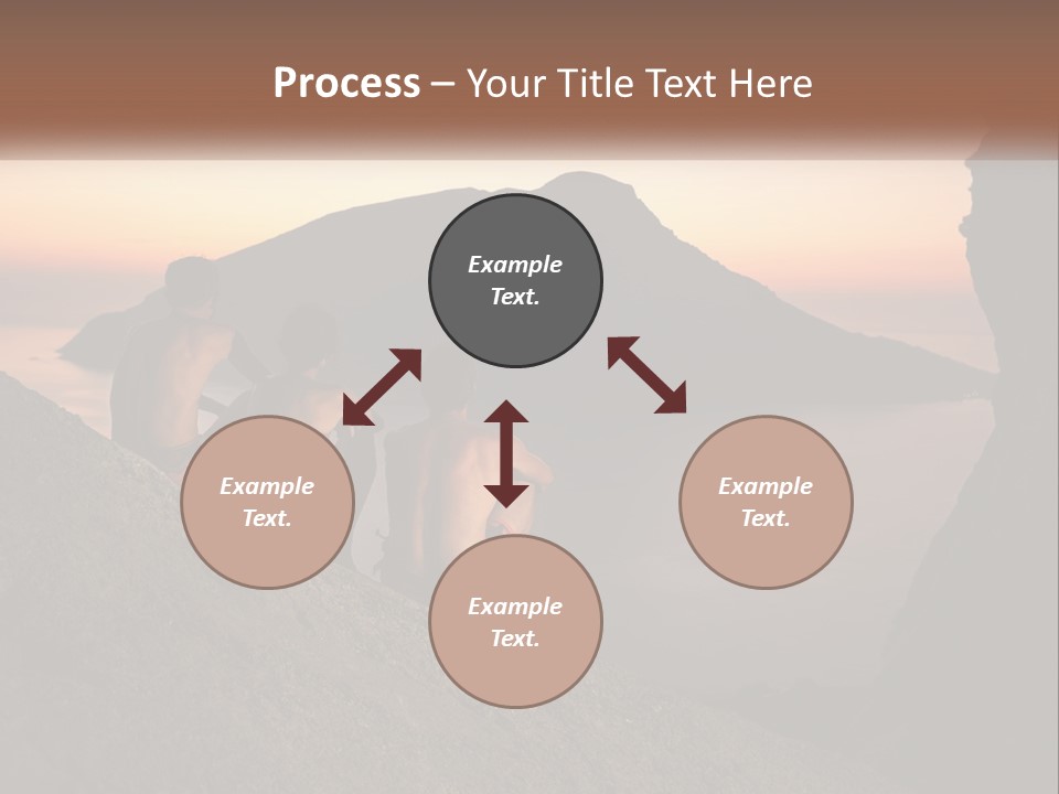 Two Men Sitting On A Cliff Overlooking A Body Of Water PowerPoint Template