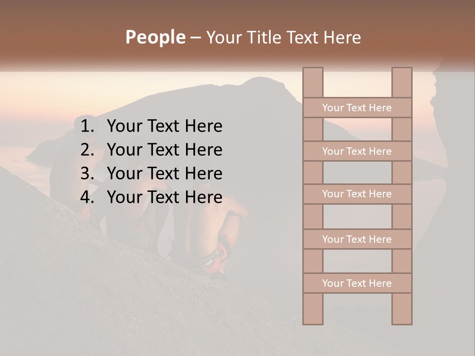 Two Men Sitting On A Cliff Overlooking A Body Of Water PowerPoint Template