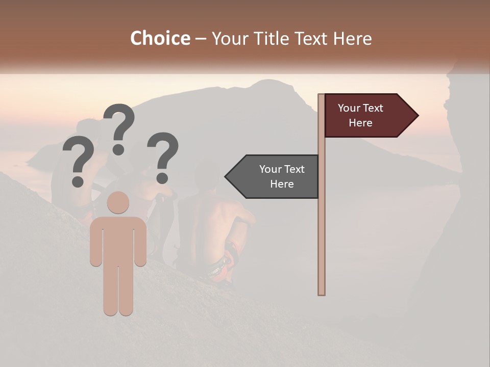 Two Men Sitting On A Cliff Overlooking A Body Of Water PowerPoint Template