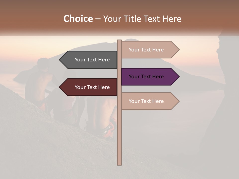 Two Men Sitting On A Cliff Overlooking A Body Of Water PowerPoint Template