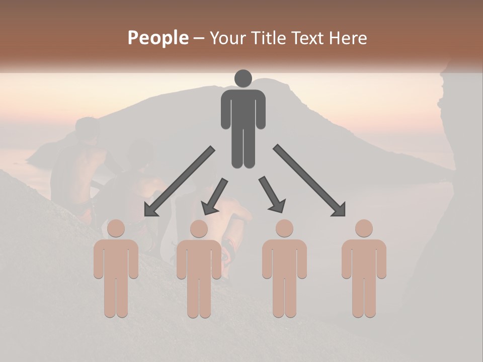 Two Men Sitting On A Cliff Overlooking A Body Of Water PowerPoint Template
