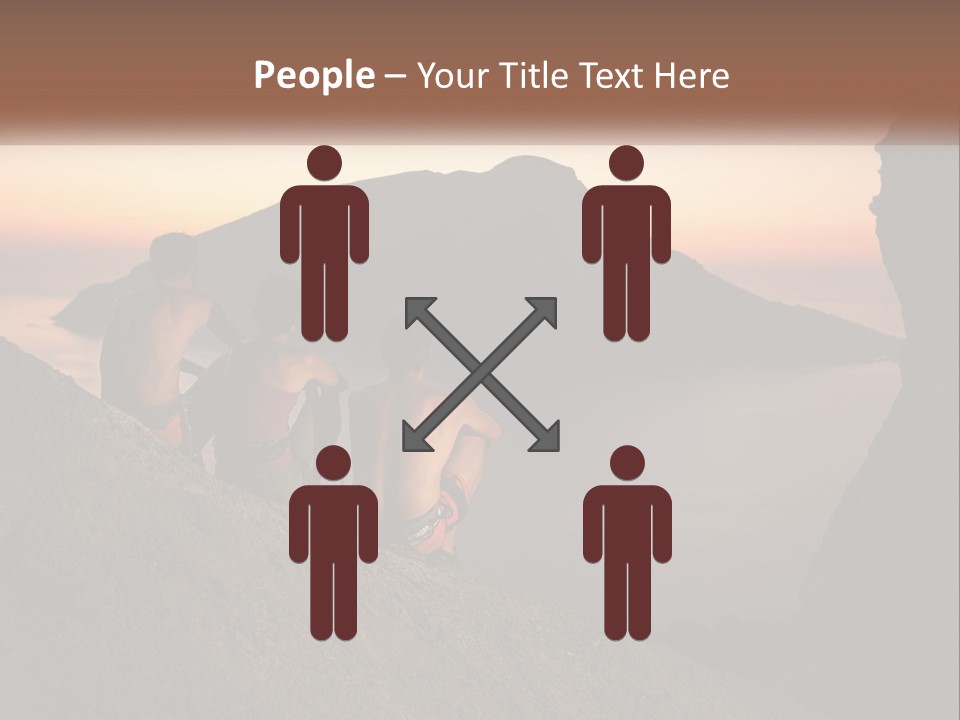 Two Men Sitting On A Cliff Overlooking A Body Of Water PowerPoint Template