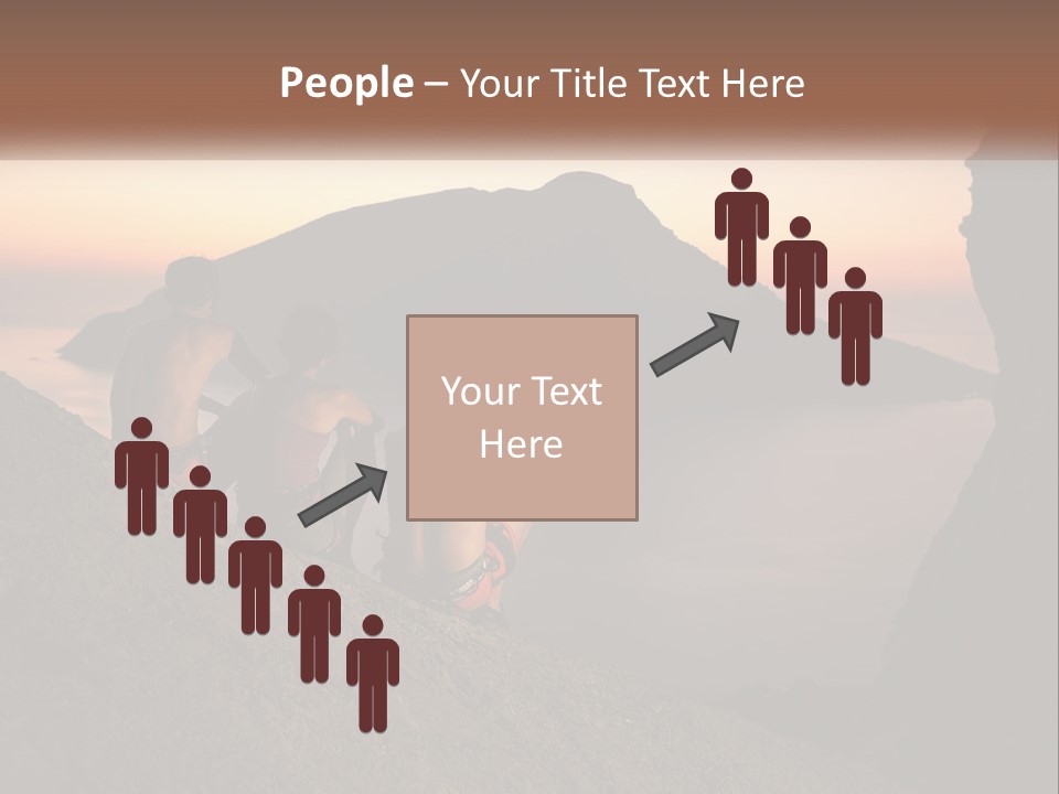 Two Men Sitting On A Cliff Overlooking A Body Of Water PowerPoint Template