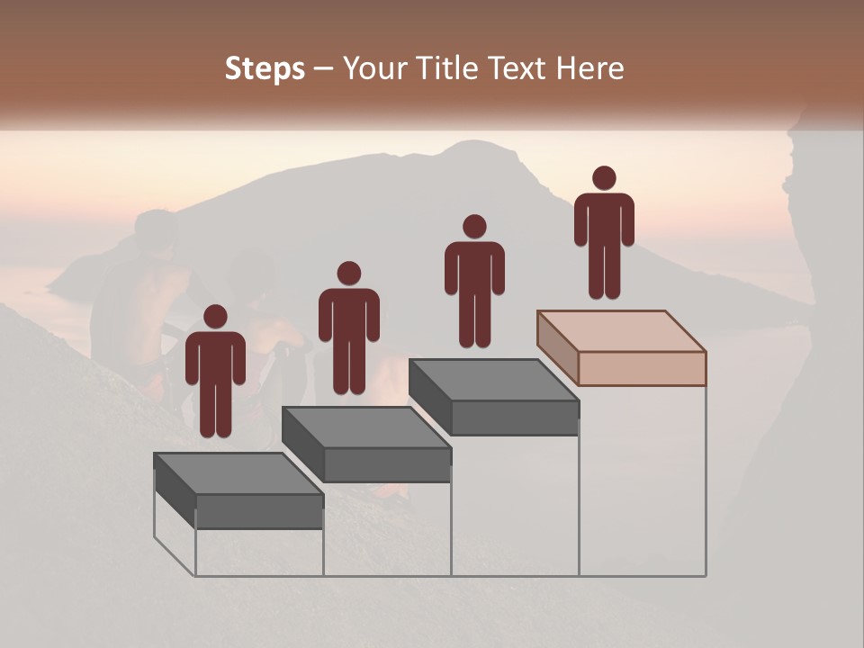 Two Men Sitting On A Cliff Overlooking A Body Of Water PowerPoint Template