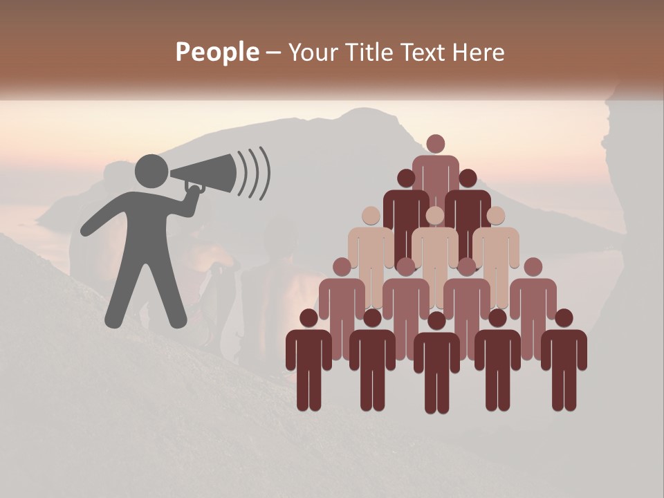 Two Men Sitting On A Cliff Overlooking A Body Of Water PowerPoint Template