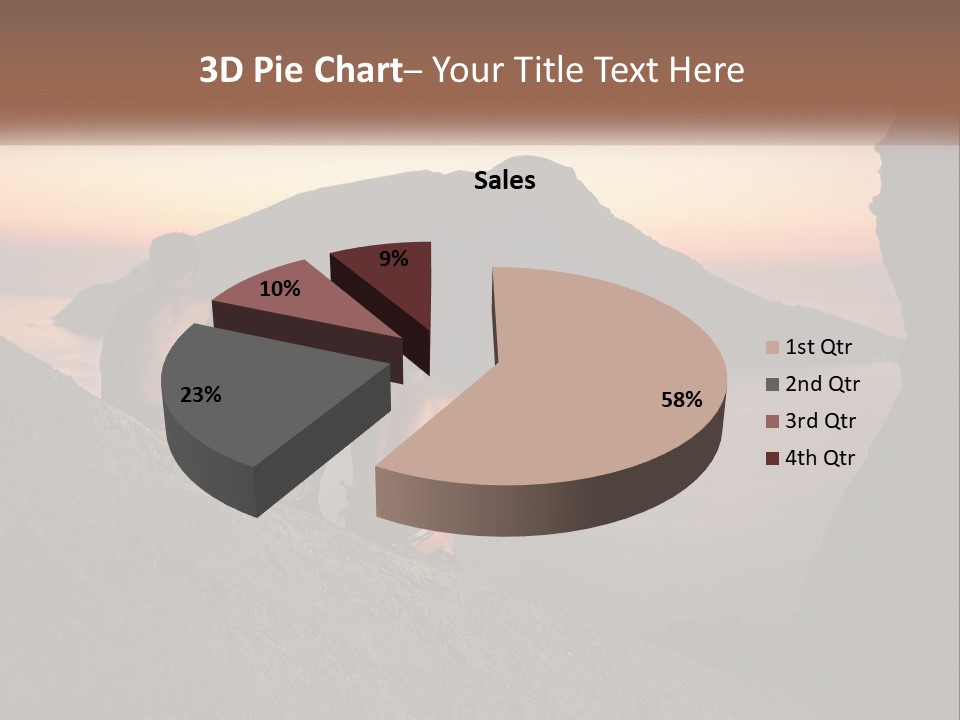 Two Men Sitting On A Cliff Overlooking A Body Of Water PowerPoint Template