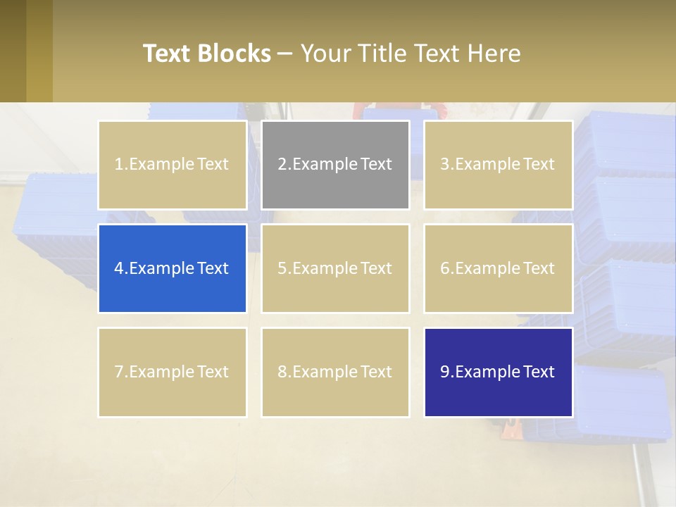 A Man In A Red Jacket Is Standing Next To A Bunch Of Blue Crates PowerPoint Template
