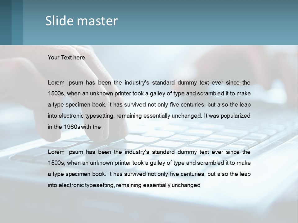 A Person Typing On A Laptop With Their Hands PowerPoint Template