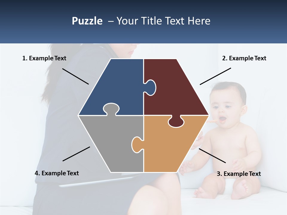 A Woman Feeding A Baby With A Spoon PowerPoint Template
