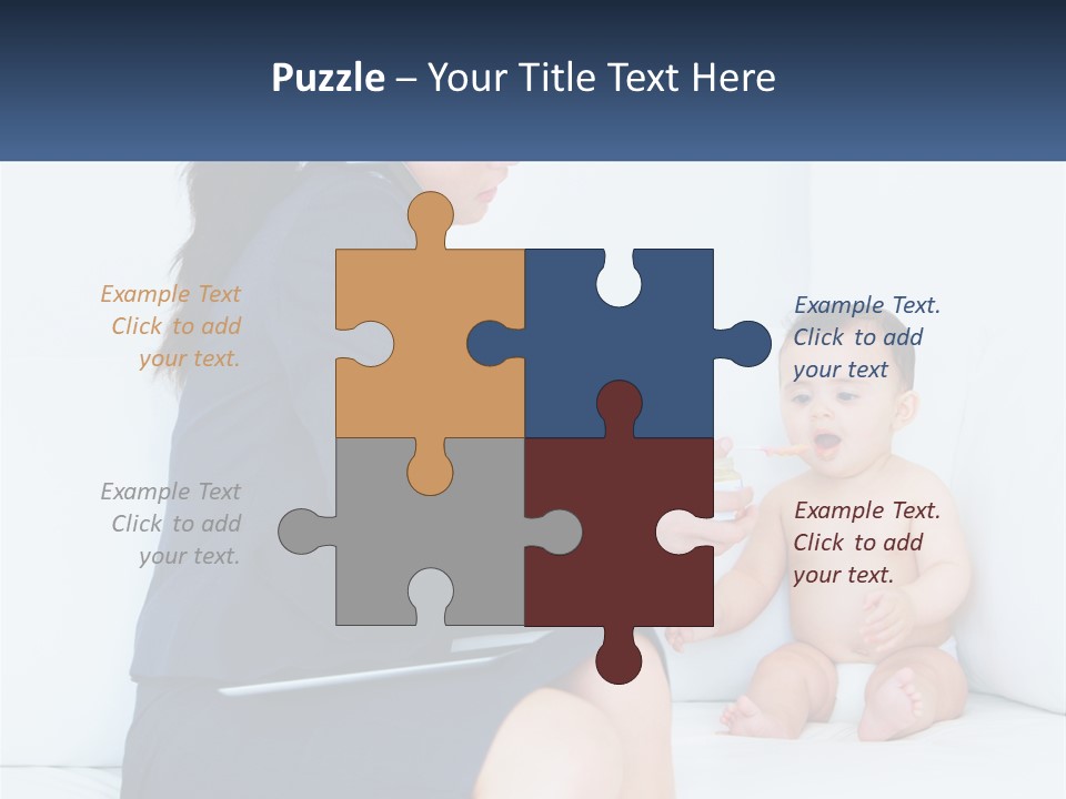 A Woman Feeding A Baby With A Spoon PowerPoint Template