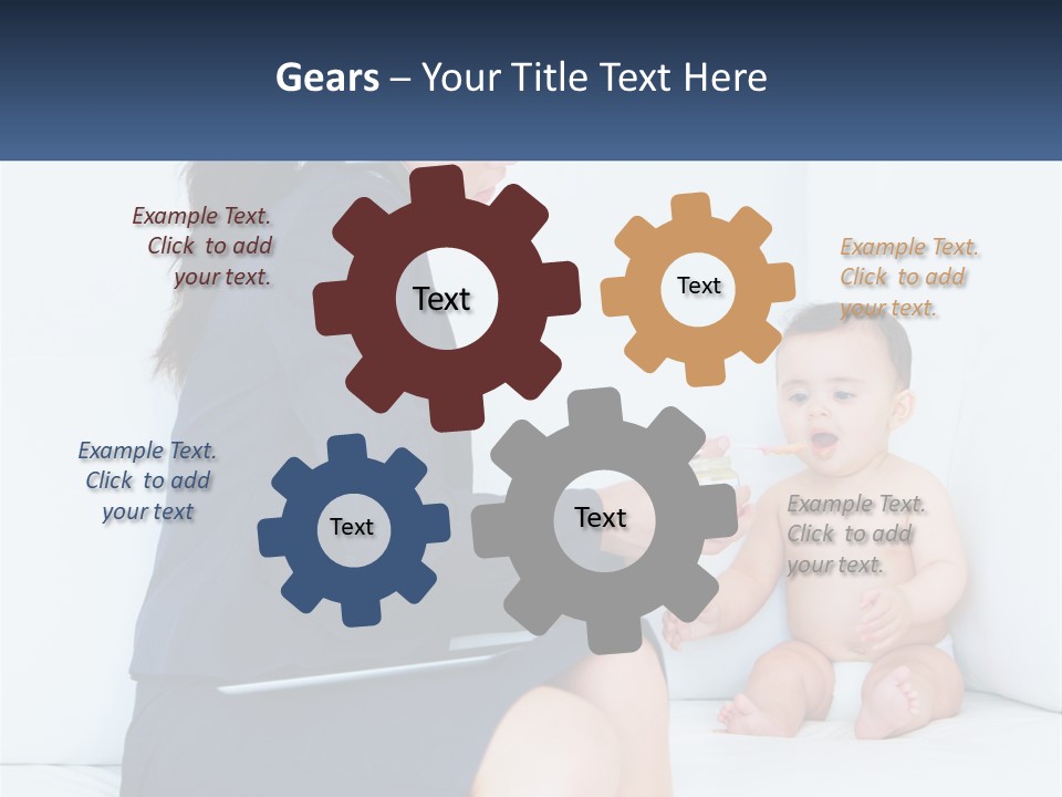 A Woman Feeding A Baby With A Spoon PowerPoint Template