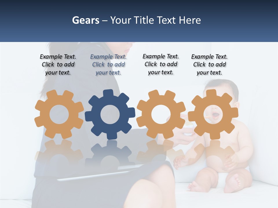 A Woman Feeding A Baby With A Spoon PowerPoint Template