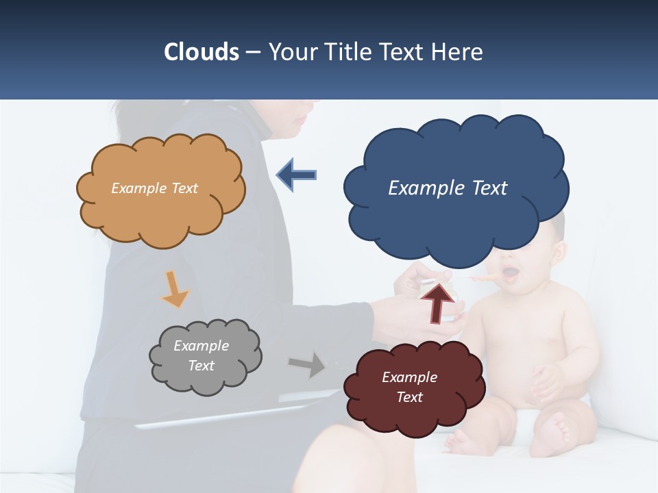 A Woman Feeding A Baby With A Spoon PowerPoint Template