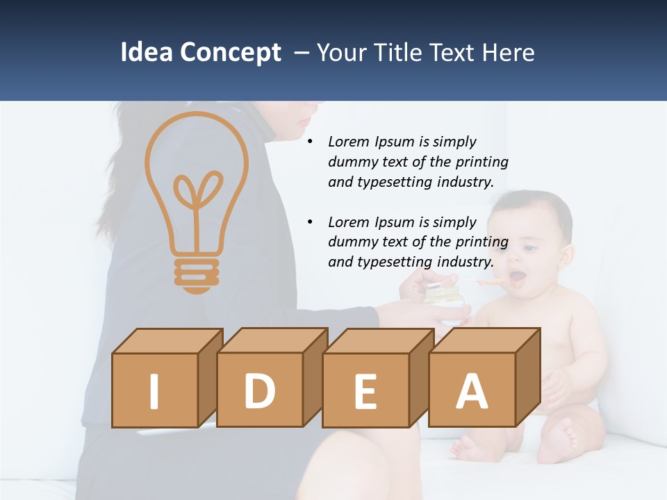 A Woman Feeding A Baby With A Spoon PowerPoint Template