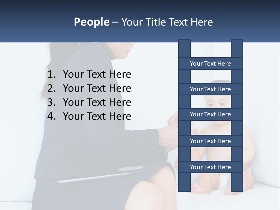 A Woman Feeding A Baby With A Spoon PowerPoint Template