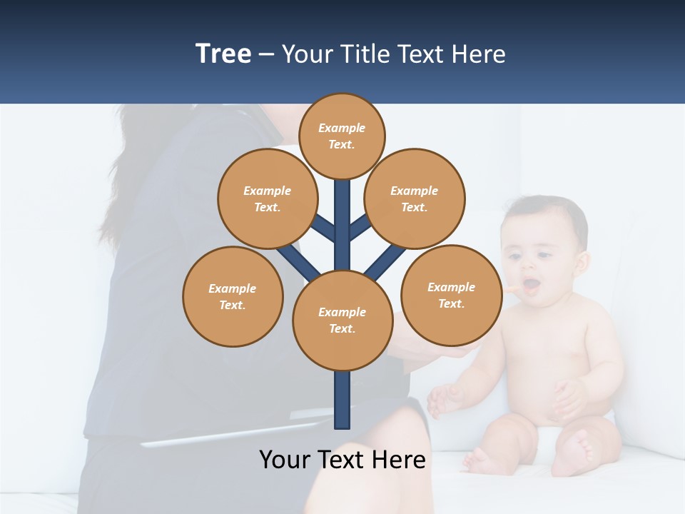 A Woman Feeding A Baby With A Spoon PowerPoint Template