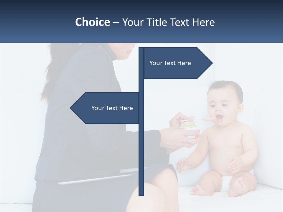A Woman Feeding A Baby With A Spoon PowerPoint Template