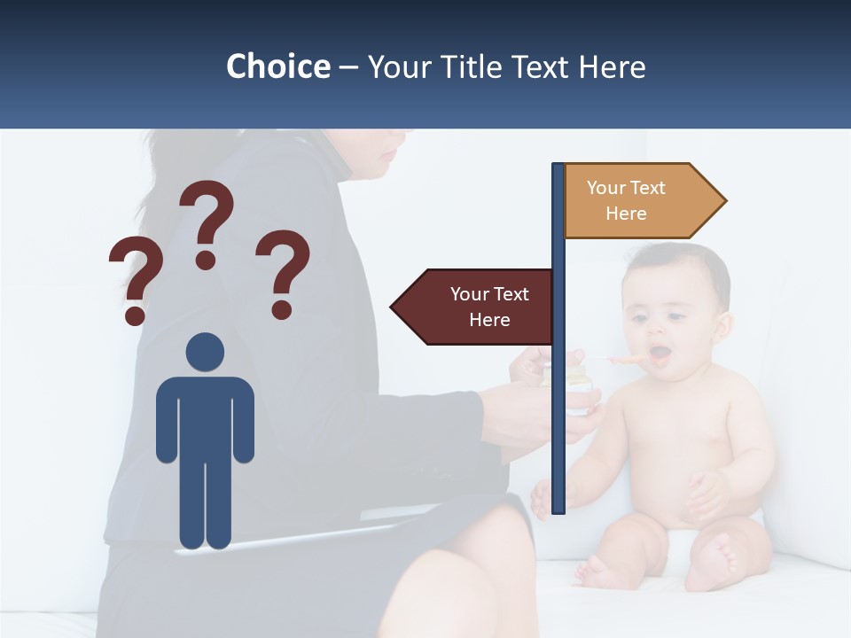 A Woman Feeding A Baby With A Spoon PowerPoint Template