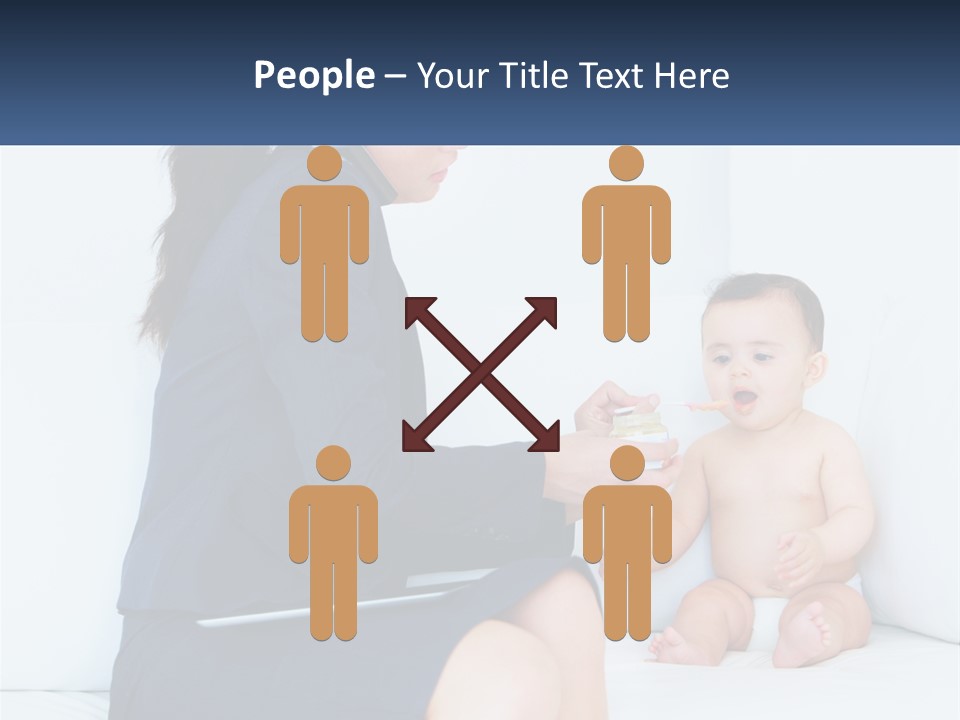 A Woman Feeding A Baby With A Spoon PowerPoint Template