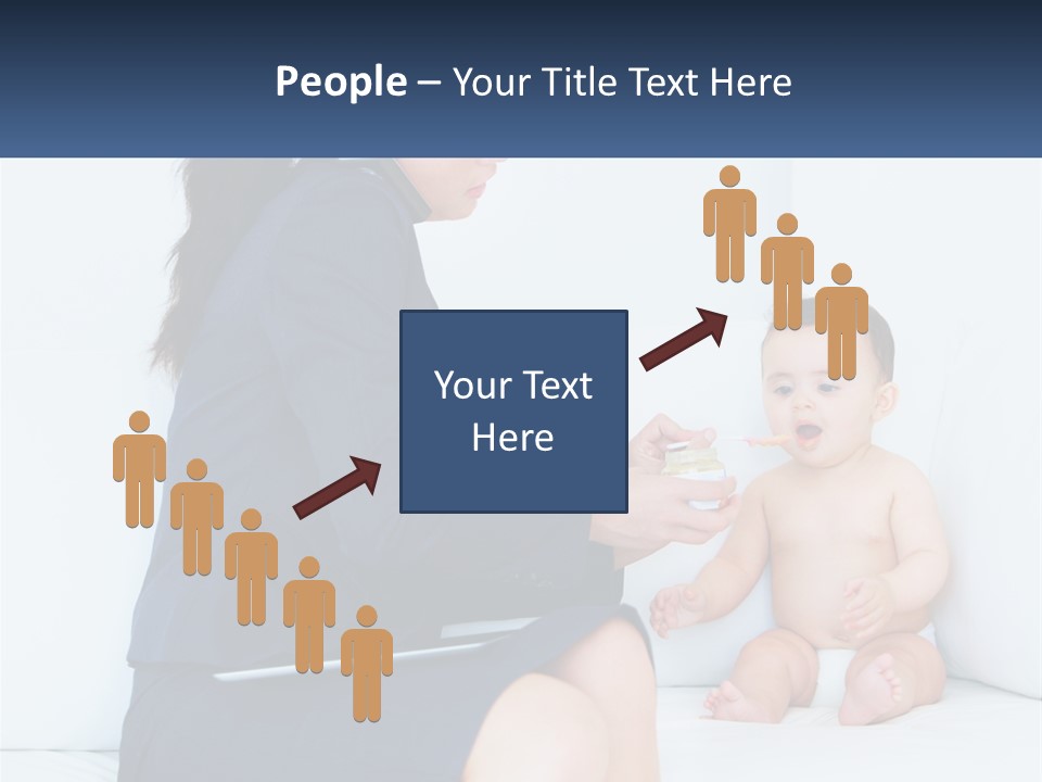 A Woman Feeding A Baby With A Spoon PowerPoint Template