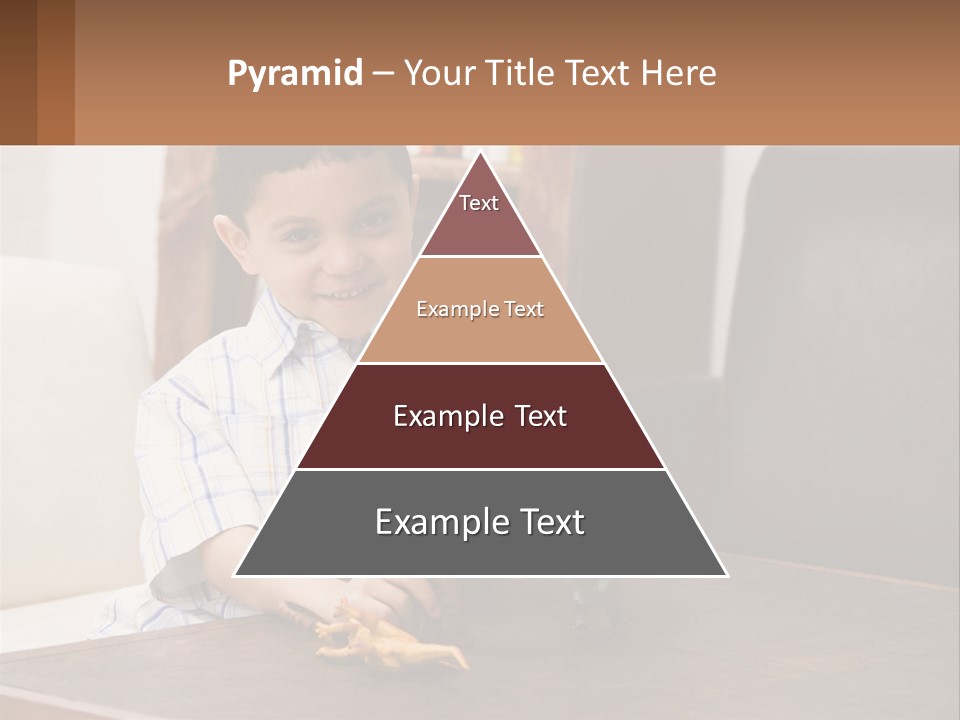 A Young Boy Sitting At A Table With A Toy PowerPoint Template