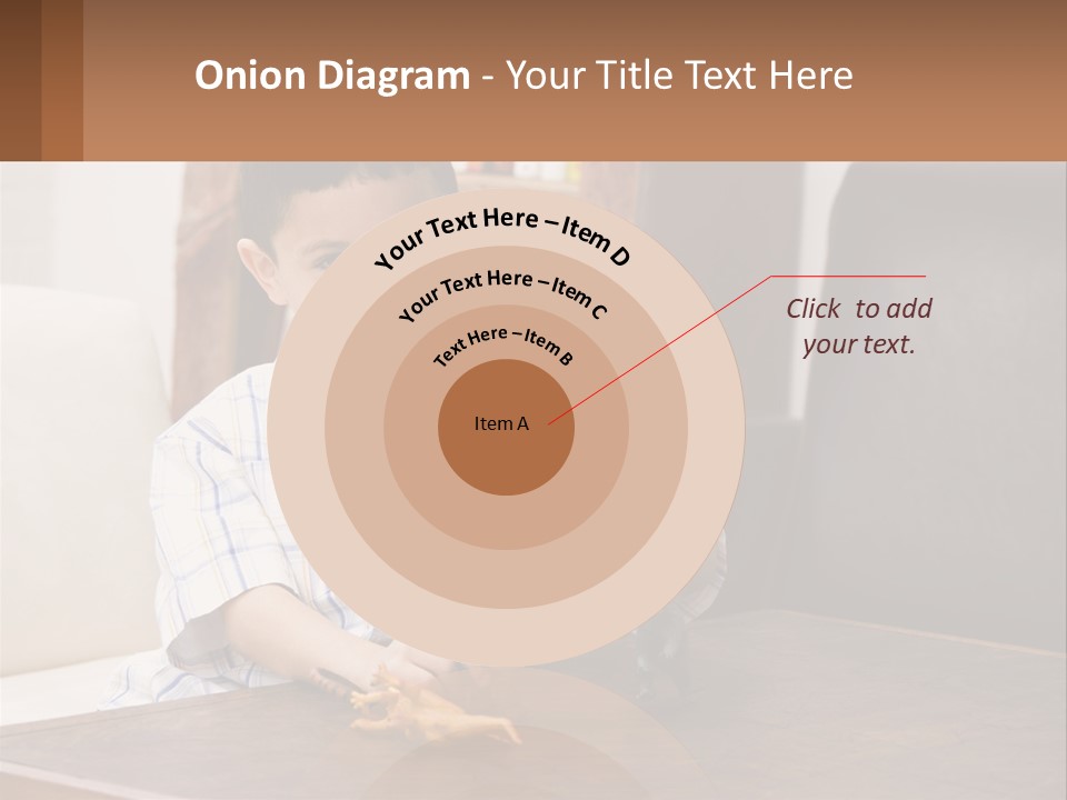 A Young Boy Sitting At A Table With A Toy PowerPoint Template