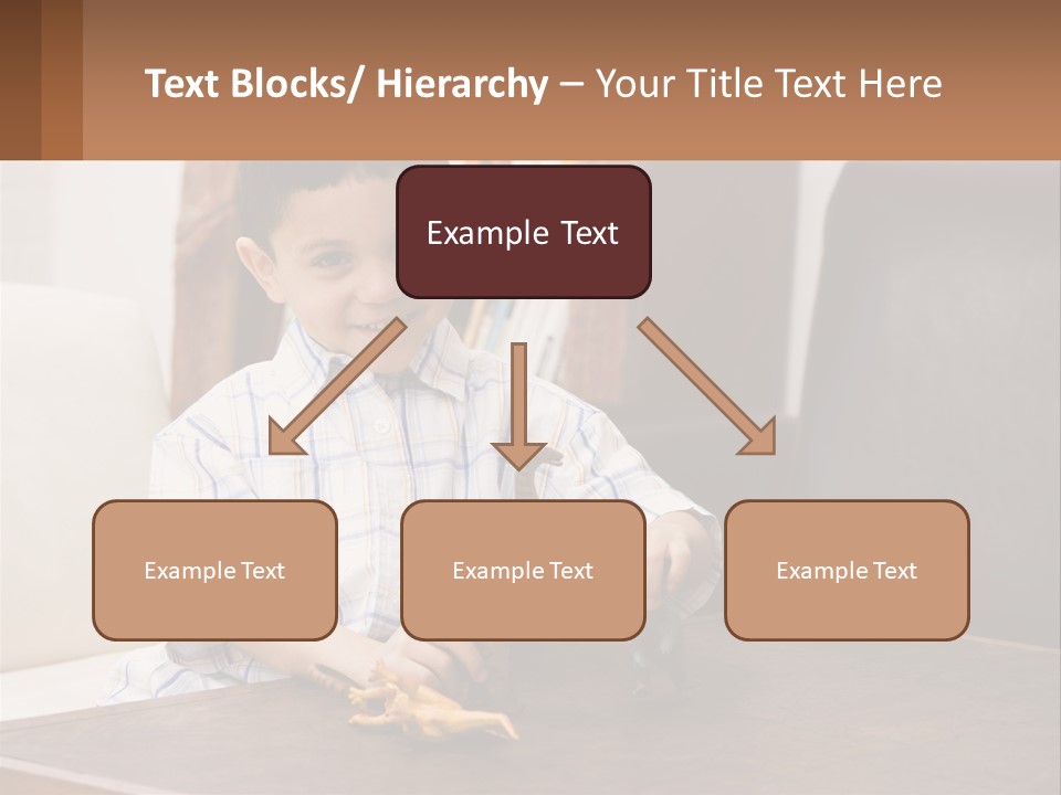A Young Boy Sitting At A Table With A Toy PowerPoint Template