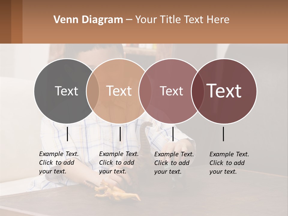 A Young Boy Sitting At A Table With A Toy PowerPoint Template